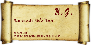 Maresch Gábor névjegykártya